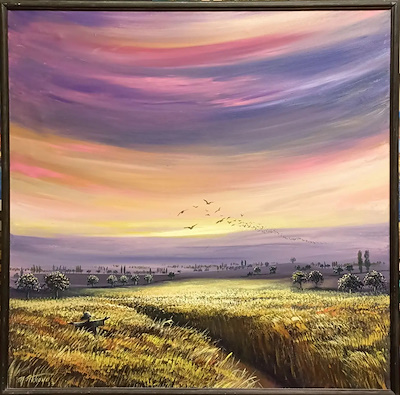 Mehmet Akkaya imzalı tablo — Akrilik Boya, 70×70 cm, 25.000 TL müzayede satışı