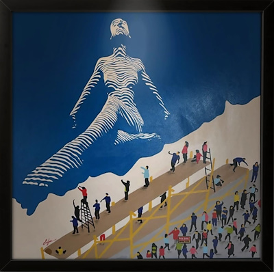 Fulya Şeker imzalı tablo — Yağlı Boya, 90×90 cm, 5.500 TL müzayede satışı