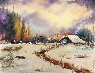 Nazmiye Ünal imzalı tablo — Sulu Boya, 30×40 cm, 1.000 TL müzayede satışı