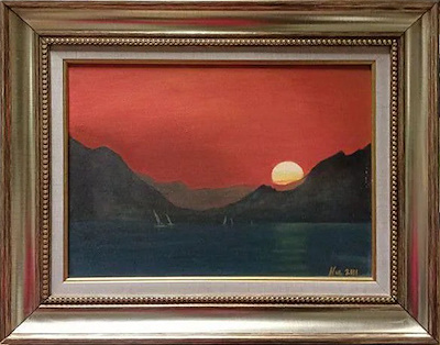 Nur İnan imzalı tablo — Yağlı Boya, 25×35 cm, 2.000 TL müzayede satışı