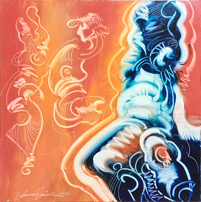 Murat Özcan imzalı tablo — Yağlı Boya, 45×45 cm, 9.000 TL müzayede satışı