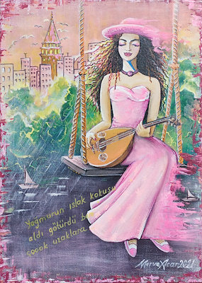 Merve Acar imzalı tablo — Yağlı Boya, 50×35 cm, 4.000 TL müzayede satışı