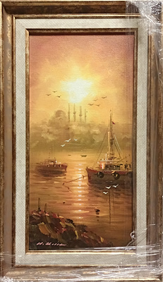 Hüseyin Kılıç imzalı tablo — Yağlı Boya, 40×20 cm, 5.000 TL müzayede satışı