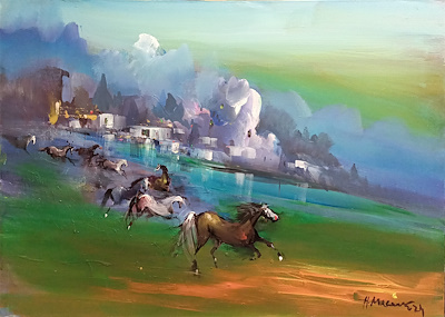 Hüseyin Macar imzalı tablo — Yağlı Boya, 50×70 cm, 9.000 TL müzayede satışı