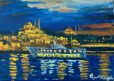 Turgut Karaoğlu imzalı tablo — Akrilik Boya, 22×30 cm, 3.000 TL müzayede satışı