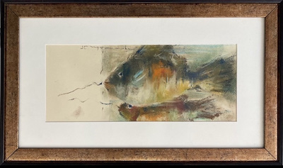 Ayça Güler imzalı tablo — Pastel Boya, 34×14 cm, 2.000 TL müzayede satışı