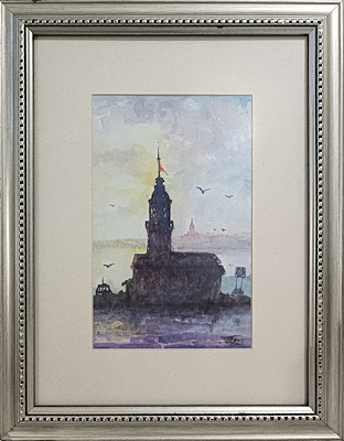 İlker Çökmüş imzalı tablo — Sulu Boya, 39×31 cm, 1.000 TL müzayede satışı