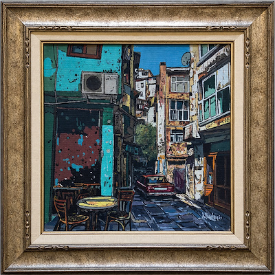 Asude Bastem imzalı tablo — Yağlı Boya, 25×25 cm, 2.750 TL müzayede satışı
