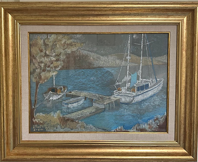Nihal Erem imzalı tablo — Pastel Boya, 35×50 cm, 8.000 TL müzayede satışı