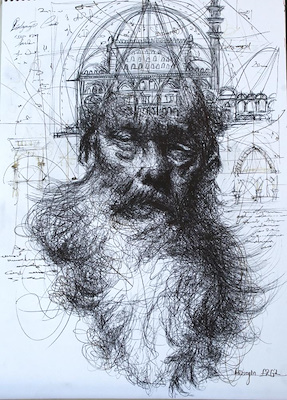 Hüseyin Ergil imzalı tablo — 40×30 cm, 1.800 TL müzayede satışı