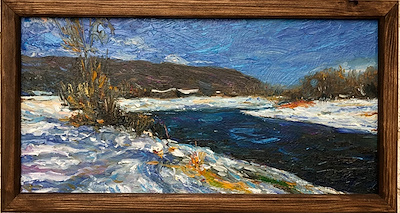 Yusuf Özdamar imzalı tablo — Yağlı Boya, 49×25 cm, 5.500 TL müzayede satışı