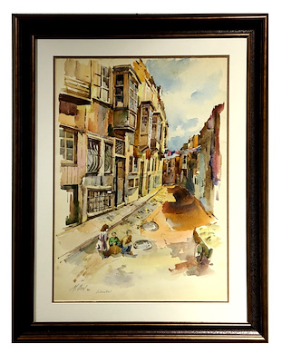 Mehmet Özel imzalı tablo — Sulu Boya, 45×35 cm, 1.400 TL müzayede satışı