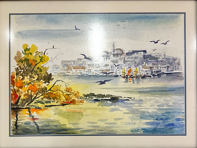 Mehmet Özel imzalı tablo — Sulu Boya, 35×45 cm, 1.400 TL müzayede satışı