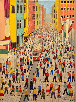 Haşmet Savaş Zenginler imzalı tablo — Akrilik Boya, 40×30 cm, 3.000 TL müzayede satışı