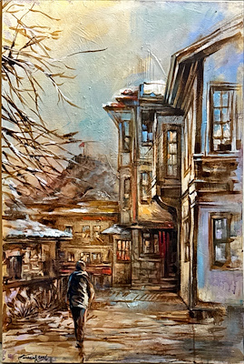 Farida Hamitovna imzalı tablo — Akrilik Boya, 70×50 cm, 17.000 TL müzayede satışı