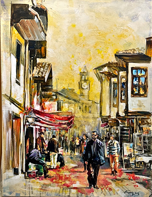 Farida Hamitovna imzalı tablo — Akrilik Boya, 75×60 cm, 23.000 TL müzayede satışı