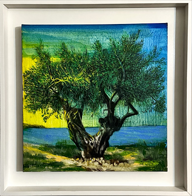 Selmani Baki Kocaispir imzalı tablo — Yağlıboya, 40×40 cm, 14.000 TL müzayede satışı