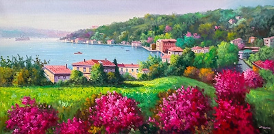 Faysal Çakmaz imzalı tablo — Yağlı Boya, 120×60 cm, 12.000 TL müzayede satışı
