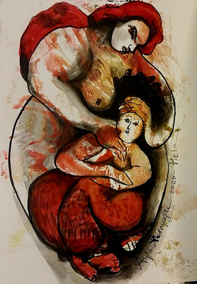 Ayla Aksoyoğlu imzalı tablo — Karışık Teknik, 35×25 cm, 9.000 TL müzayede satışı