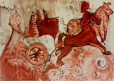 Ayla Aksoyoğlu imzalı tablo — Karışık Teknik, 25×35 cm, 8.000 TL müzayede satışı