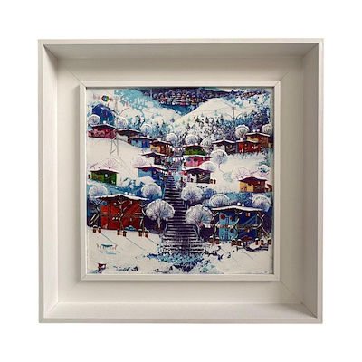 Mustafa Özkan imzalı tablo — Yağlı Boya, 25×25 cm, 20.000 TL müzayede satışı