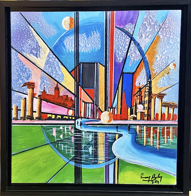 Ferman Aydın imzalı tablo — Akrilik Boya, 40×40 cm, 3.000 TL müzayede satışı