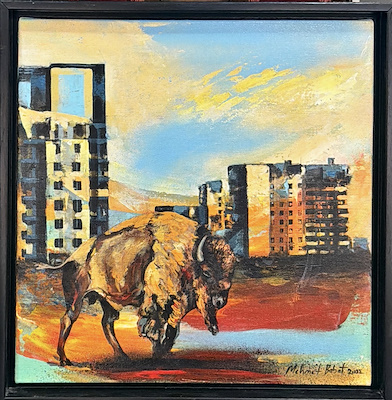 Mehmet Babat imzalı tablo — Akrilik Boya, 40×40 cm, 7.000 TL müzayede satışı