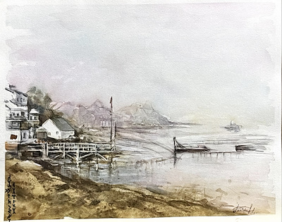 Farida Hamitovna imzalı tablo — Sulu Boya, 28×38 cm, 2.000 TL müzayede satışı