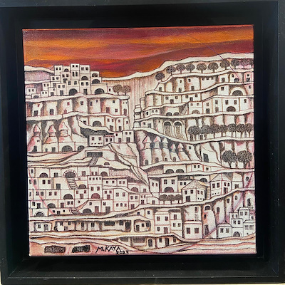 Mehmet Kaya imzalı tablo — Akrilik Boya, 30×30 cm, 3.000 TL müzayede satışı