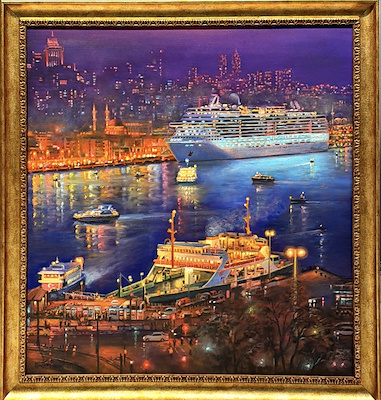 Nihat Evren Derman imzalı tablo — Yağlı Boya, 70×70 cm, 50.000 TL müzayede satışı