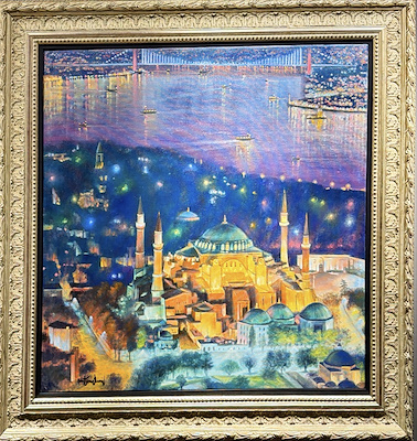 Nihat Evren Derman imzalı tablo — Yağlı Boya, 70×70 cm, 55.000 TL müzayede satışı