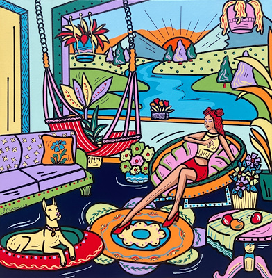 Sena Güven imzalı tablo — Akrilik Boya, 60×60 cm, 6.500 TL müzayede satışı