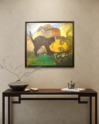 Cansu Kahraman imzalı tablo — Karışık Teknik, 60×65 cm, 40.000 TL müzayede satışı