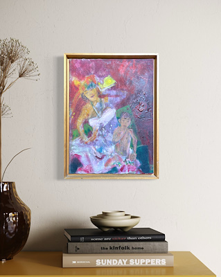 Adil Salih imzalı tablo — Akrilik Boya, 34×25 cm, 5.000 TL müzayede satışı