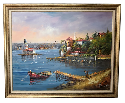 Halil Cankut imzalı tablo — Yağlıboya, 80×100 cm, 12.000 TL müzayede satışı