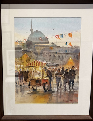 Ercan Paya imzalı tablo — Suluboya, 50×40 cm, 1.300 TL müzayede satışı