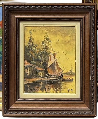 Güler Aras imzalı tablo — Yağlıboya, 30×23 cm, 1.700 TL müzayede satışı