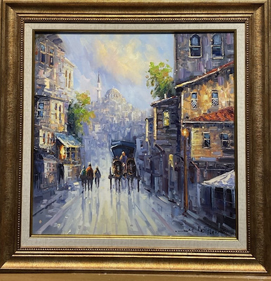 Mehmet Razi Haksever imzalı tablo — Yağlıboya, 39×39 cm, 2.000 TL müzayede satışı