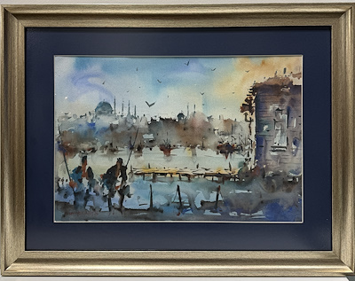 Saim Altuncu imzalı tablo — Suluboya, 38×56 cm, 1.200 TL müzayede satışı