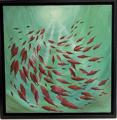 Aslı Aşkar imzalı tablo — Yağlıboya, 60×60 cm, 7.500 TL müzayede satışı