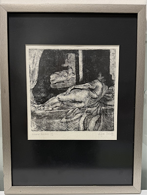 Hülya Toksöz imzalı tablo — Baskı, 24×23 cm, 1.300 TL müzayede satışı