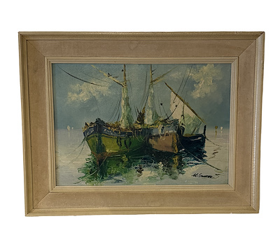 Mahmut Sümer imzalı tablo — Yağlıboya, 35×50 cm, 7.000 TL müzayede satışı