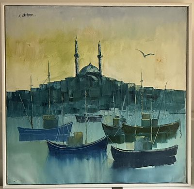 Atalay Köseoğlu imzalı tablo — Yağlıboya, 98×100 cm, 7.000 TL müzayede satışı