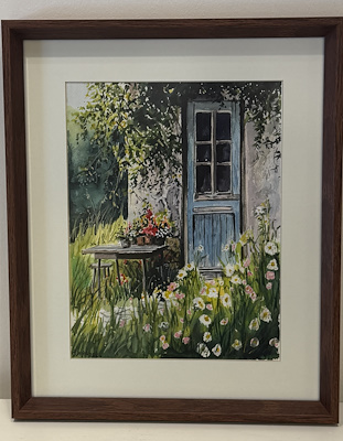 Ömer İnan imzalı tablo — Suluboya, 29×23 cm, 3.000 TL müzayede satışı