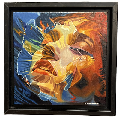 Mustafa Devran Tosun imzalı tablo — Yağlıboya, 30×30 cm, 9.000 TL müzayede satışı