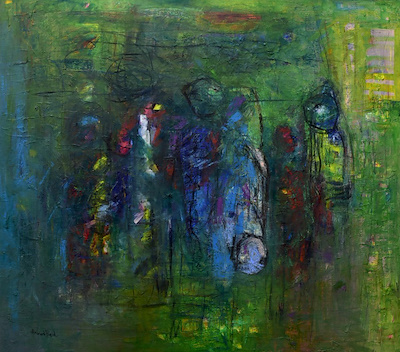 Ahmet Raid Türkmen imzalı tablo — Karışık Teknik, 100×120 cm, 30.000 TL müzayede satışı