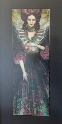 Alev Mavitan imzalı tablo — Pastel Boya, 24×75 cm, 8.000 TL müzayede satışı