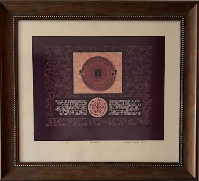 Nejat Akkan imzalı tablo — Gravür, 26.5×33.5 cm, 4.000 TL müzayede satışı