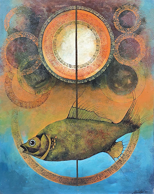 Hüseyin Bozoğlan imzalı tablo — Karışık Teknik, 100×80 cm, 12.000 TL müzayede satışı