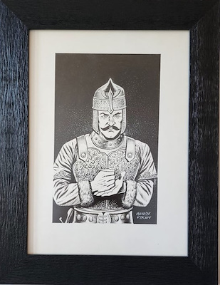 Samim Utkun imzalı tablo — Hat, 35×25 cm, 2.750 TL müzayede satışı
